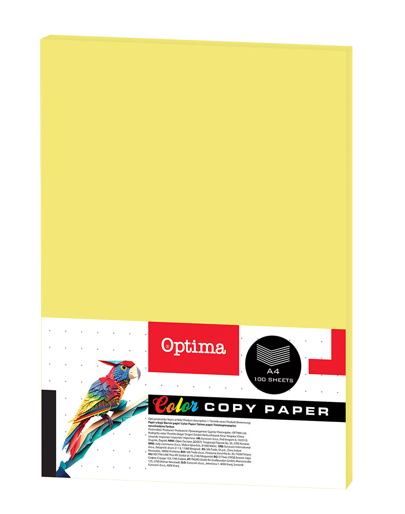 242695-EC Papir fotok. OPTIMA A4 fluo YELLOW 75gr. 100/1 FC302 P22