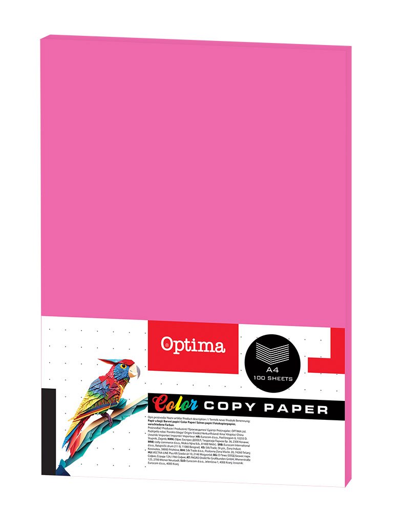 242697-EC Papir fotok. OPTIMA A4 fluo FUCHSIA 75gr. 100/1 FC304 P22