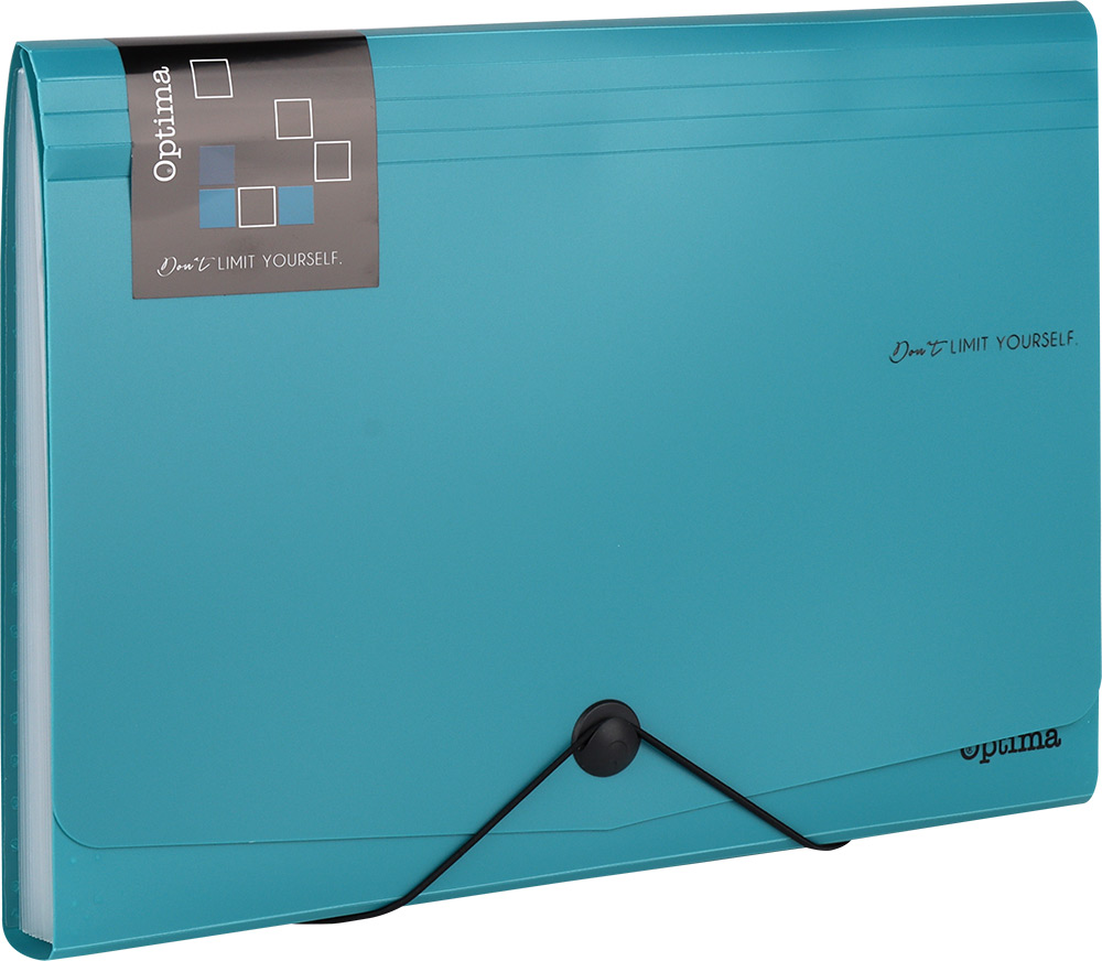 242972-EC Mapa harmonika PVC A4 12 preg. OPTIMA Office petrolej 120388 P12/48