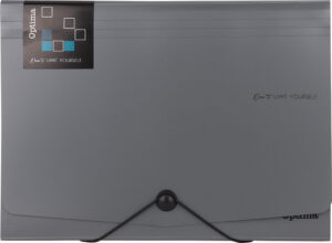 Mapa harmonika A4 pvc 12 pregrada office siva Optima