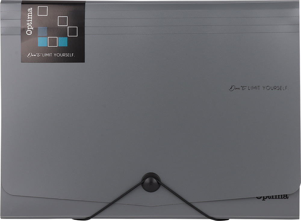 242973-EC Mapa harmonika PVC A4 12 preg. OPTIMA Office siva 120392 P12/48