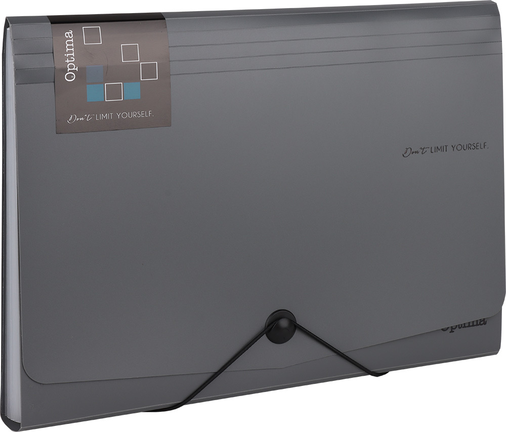 242973-EC Mapa harmonika PVC A4 12 preg. OPTIMA Office siva 120392 P12/48