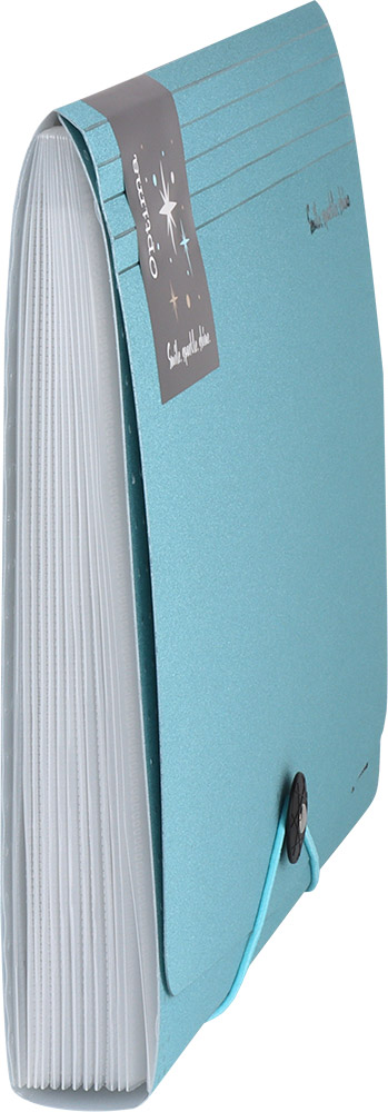 242982-EC Mapa harmonika PVC A4 12 preg. OPTIMA Glitter sort.boje 120370 P12/48