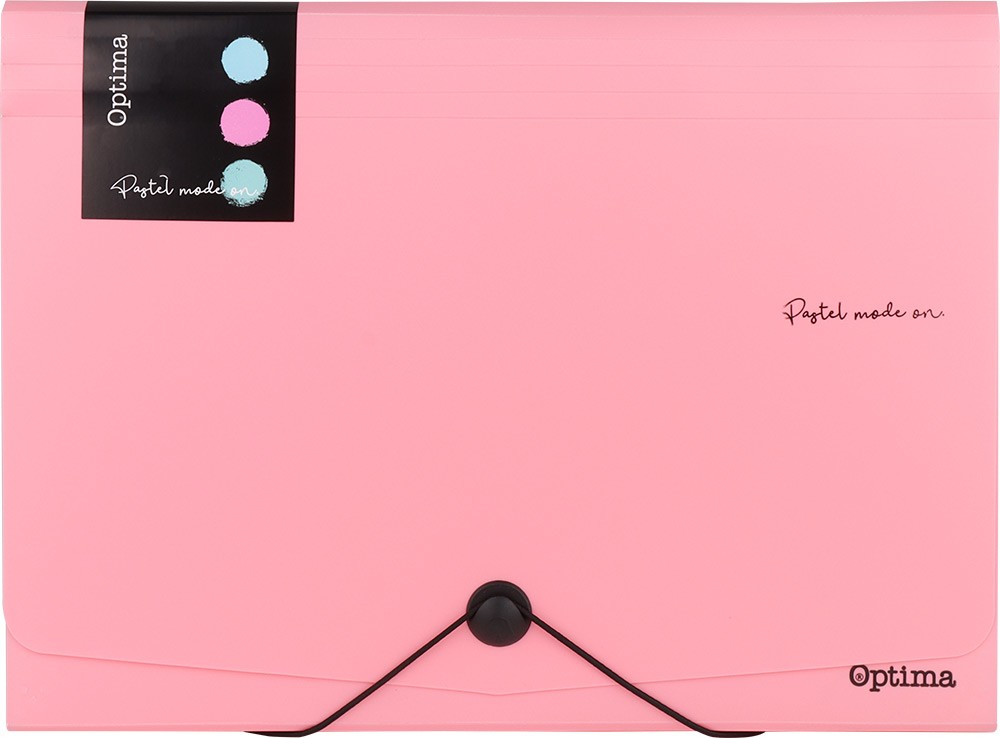 242995-EC Mapa harmonika PVC A4 12 preg. OPTIMA Pastel sort.boje 120380 P12/48