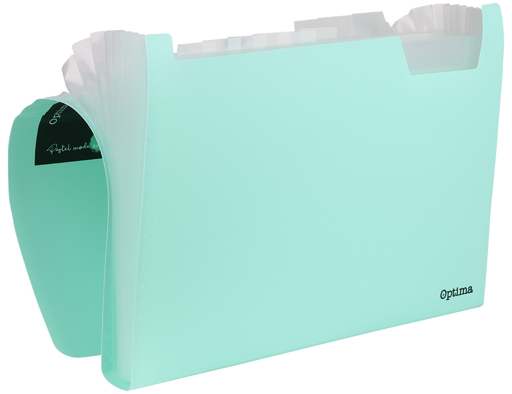 242995-EC Mapa harmonika PVC A4 12 preg. OPTIMA Pastel sort.boje 120380 P12/48