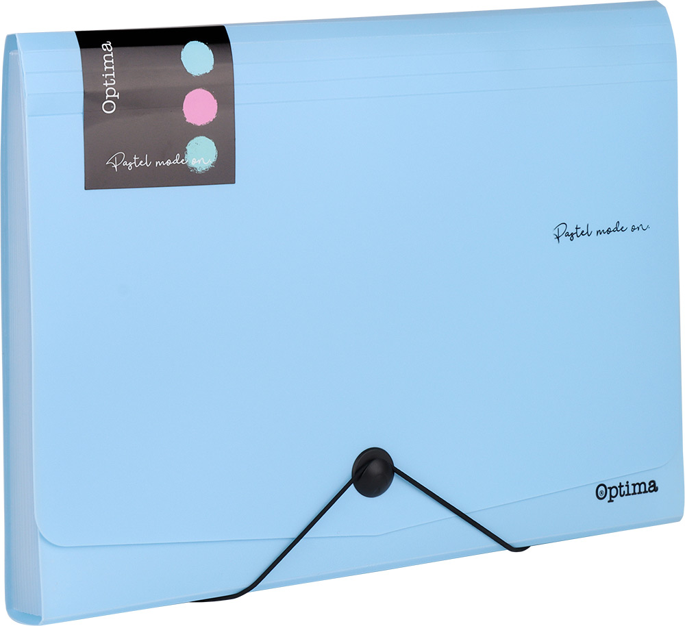 242995-EC Mapa harmonika PVC A4 12 preg. OPTIMA Pastel sort.boje 120380 P12/48