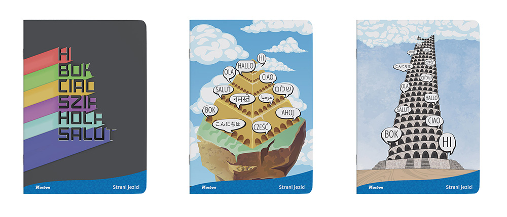 243044-EC Bilježnica A4/D KARBON Strani jezici s memom 42L, P10/60