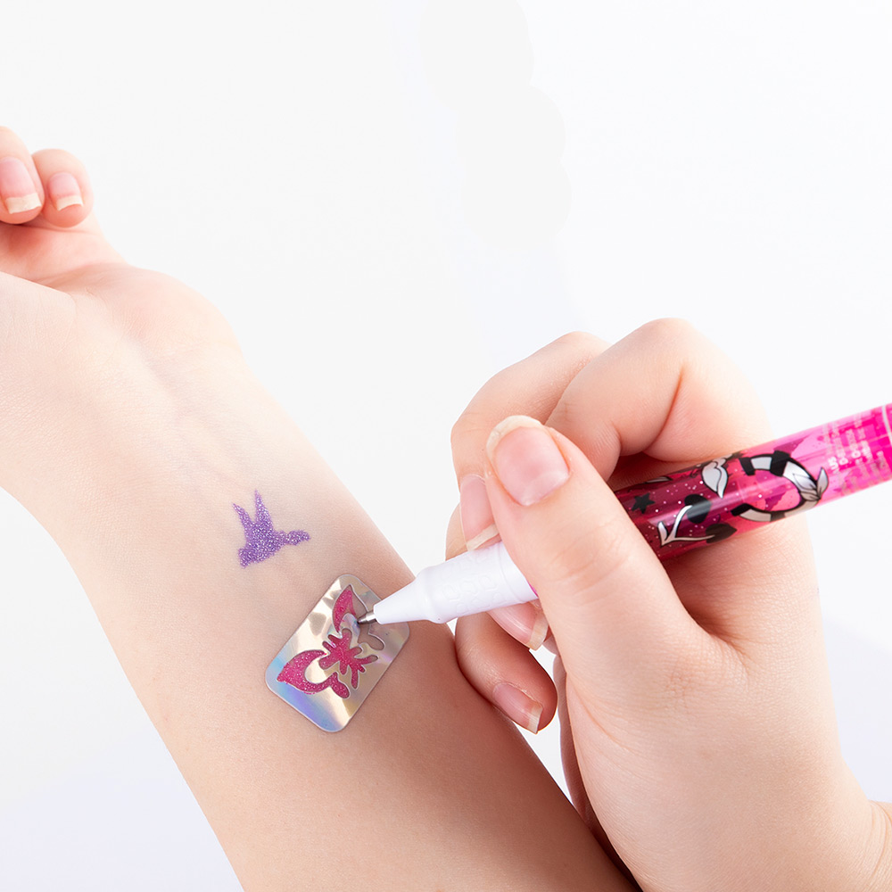 243092-EC Gel pen glitter Tattoo 3/1 P12/192 NETTO