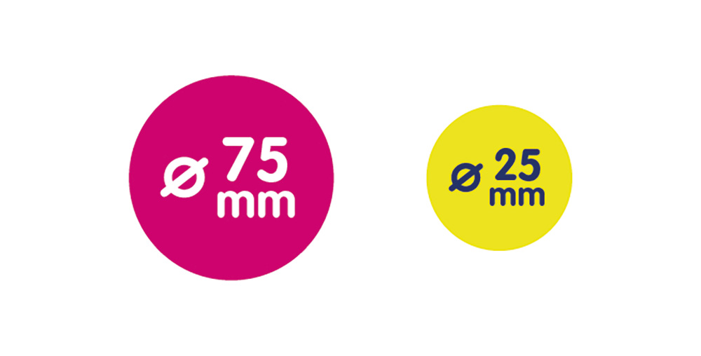 243143-EC Stalak za selotape MILAN 66mm sa adapterom 25 i 75mm Acid žuti P10