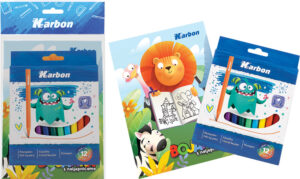 243238-EC Set bojanka A5 s naljepnicama + flomasteri 12/1 Karbon