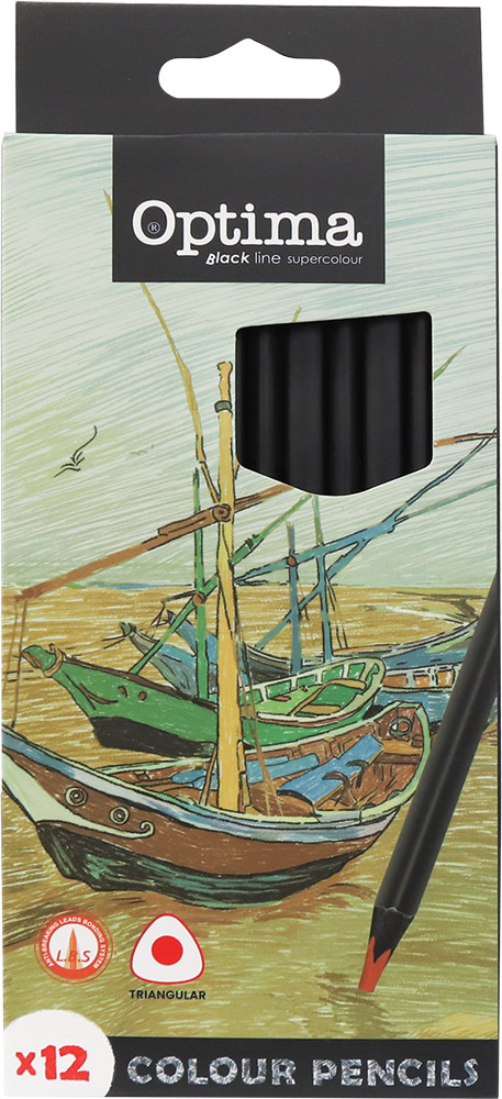 243344-EC Boje drvene 12/1 trokutaste OPTIMA BLACK 100082 P12/144