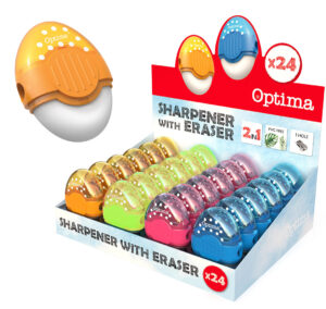 243426-EC Gumica+šiljilo OPTIMA sort boja fluo display 24/1 100053 P24/480