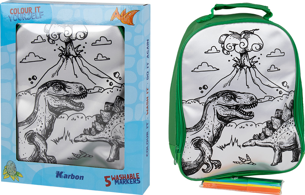 243737-EC Ruksak za bojanje s 5 flomastera Karbon DINO WORLD P12