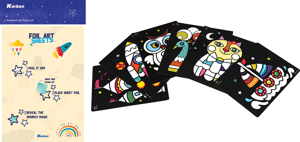 243773-EC Kreativni set Folija Art Karbon B5, 6 listova, bls P50