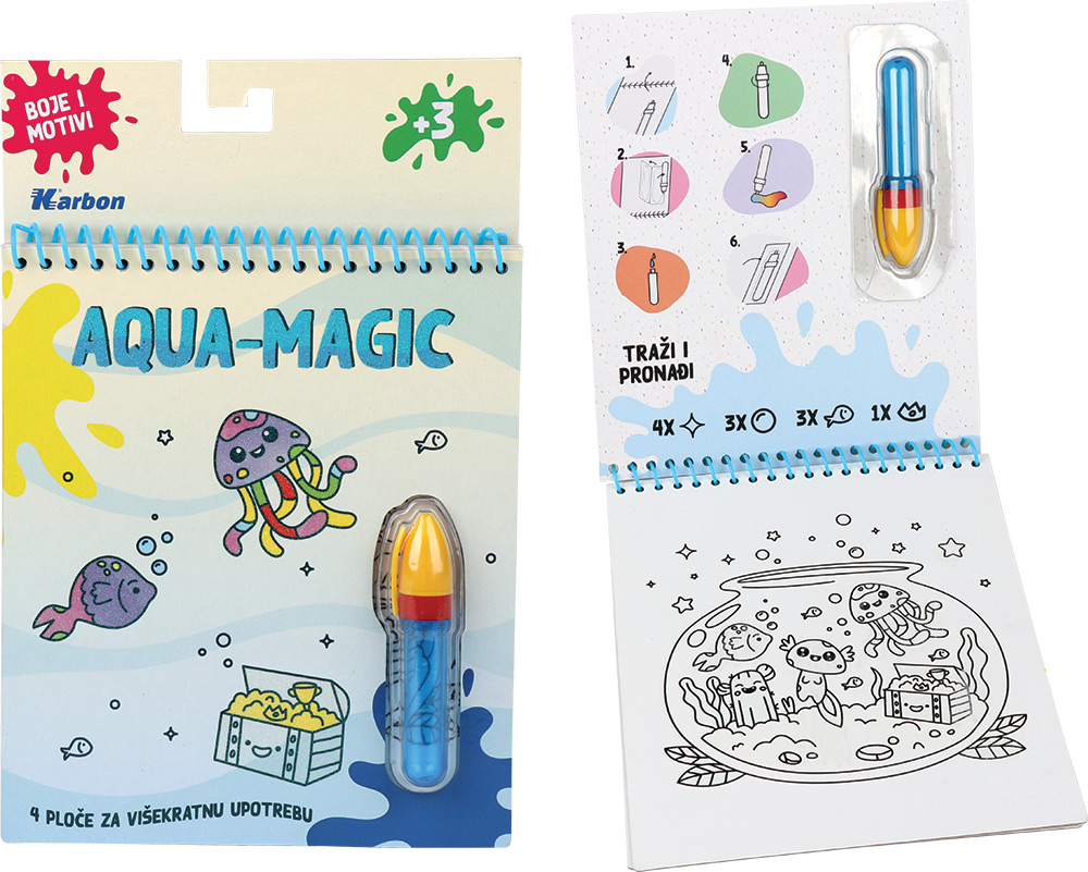 243775-EC Bojanka za djecu s vodenom olovkom Karbon 17,5 x 26,5 cm, 4 lista P20