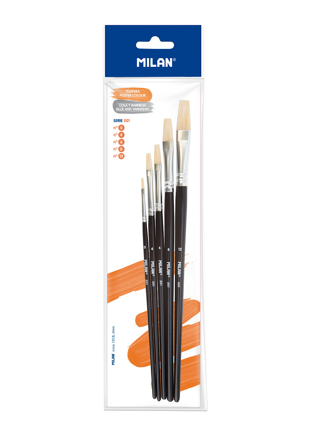 244560-EC Kist MILAN akrilne/uljane boje 5/1 (br.0-4-6-8-12) serija 501 drv.drška P10/200