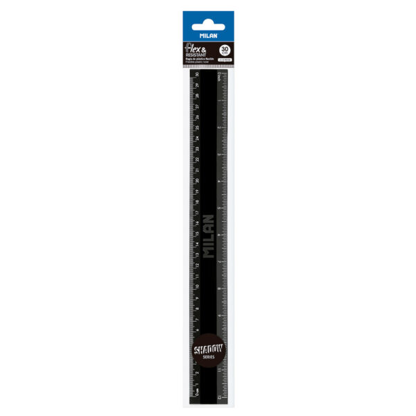Ravnalo 30 cm plastično Milan Shadow crna