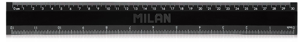 244585-EC Ravnalo 30cm MILAN plastično crno Shadow blister P24/288