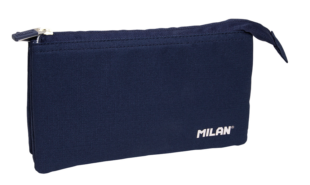244616-EC Pernica vrećica plosnata MILAN kolekcija 1918, navy blue 2 zipa 5 pretinaca P36