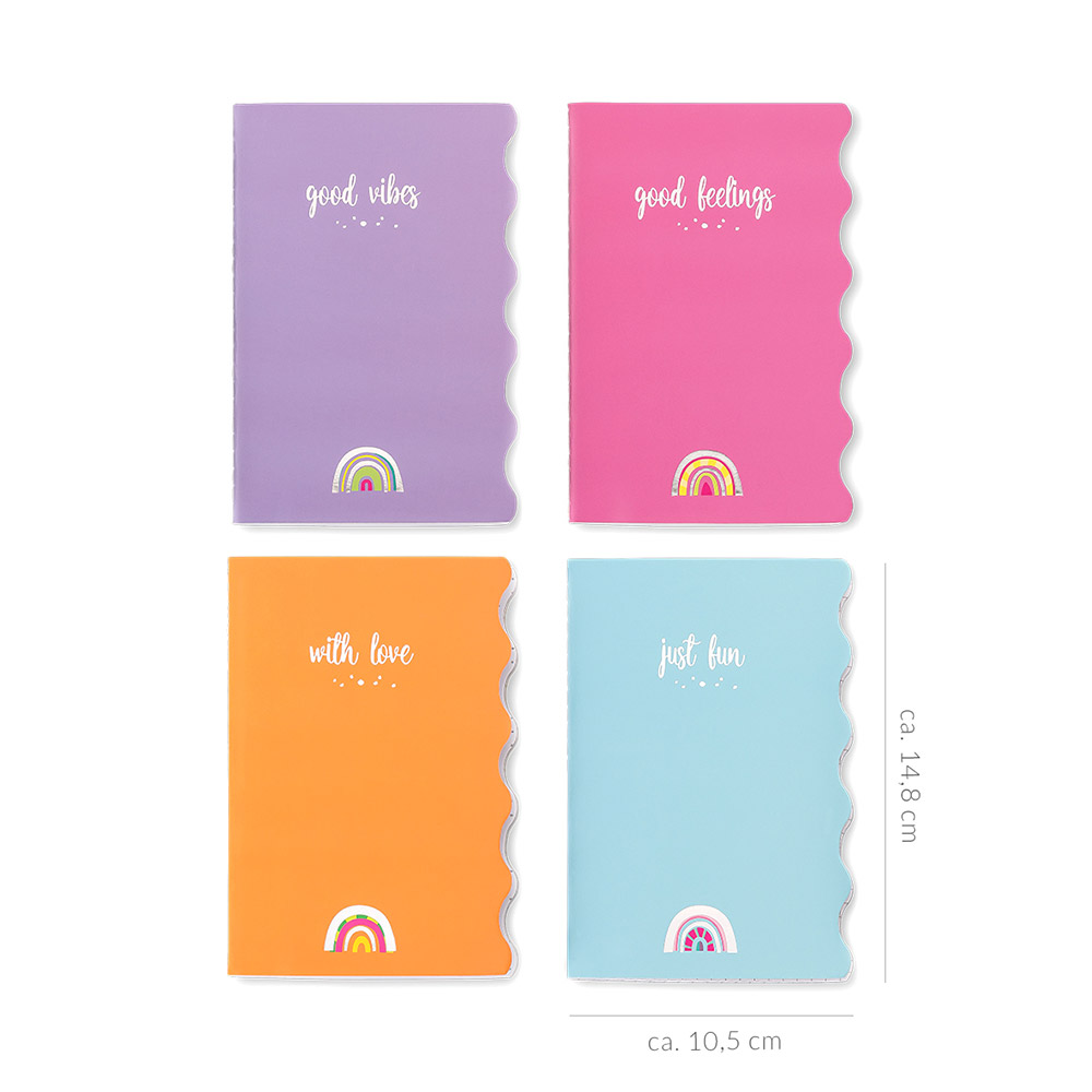 244734-EC Bilježnica GOOD FEELINGS set 4 različita dizajna, 4x32 lista P12/48 NETTO