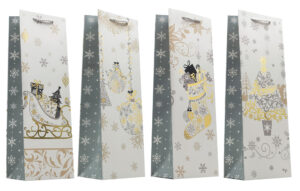 244993-EC Vrećica boca exclusive Božić hot stamp folija 12x36x9 71655 P12/240