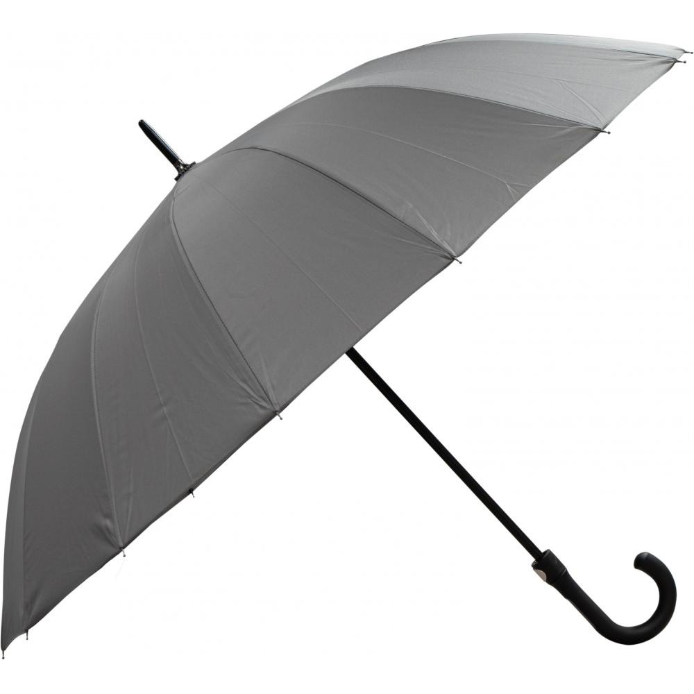 245203-EC Kišobran Astar Black 16-panelni  sivi PVC drška, aut. P12/48
