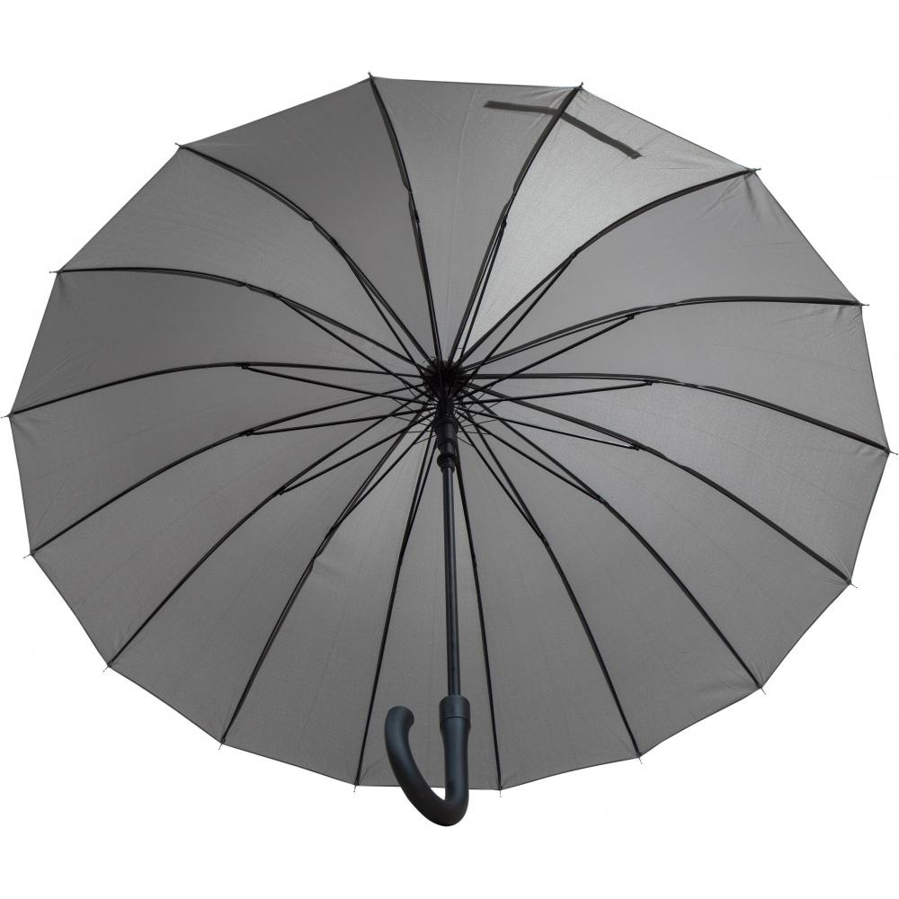 245203-EC Kišobran Astar Black 16-panelni  sivi PVC drška, aut. P12/48