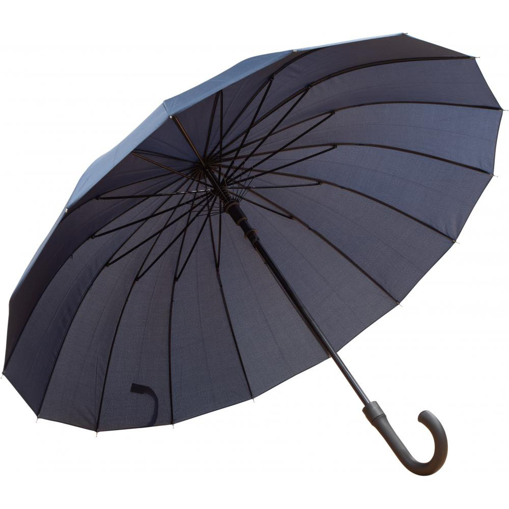 245204-EC Kišobran Astar Black 16-panelni t.plavi PVC drška, aut. P12/48