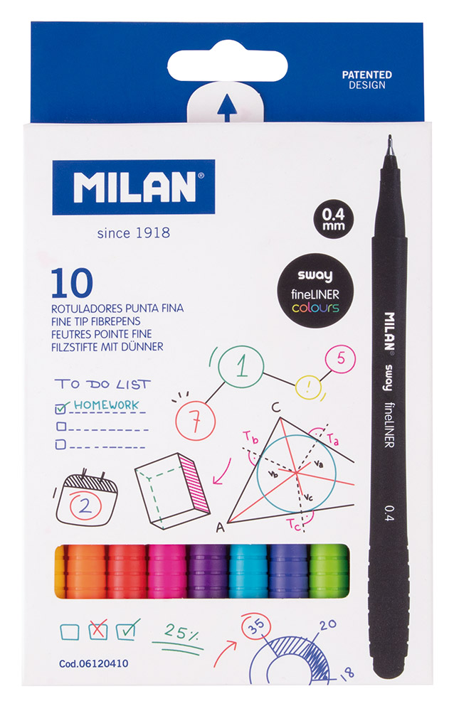 245305-EC Flomaster fineliner MILAN 0,4 SWAY set 10 boja  P50/100