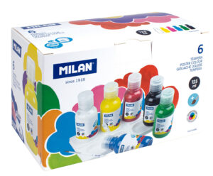 Tempera set 6 boja 125ml + kist i paleta za miješanje boja