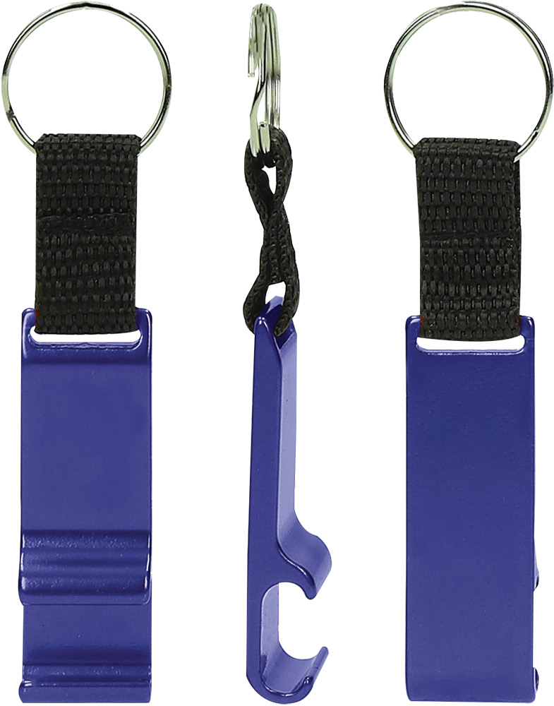 245582-EC Otvarač za boce Tom , držač za mobitel na privjesku plavi