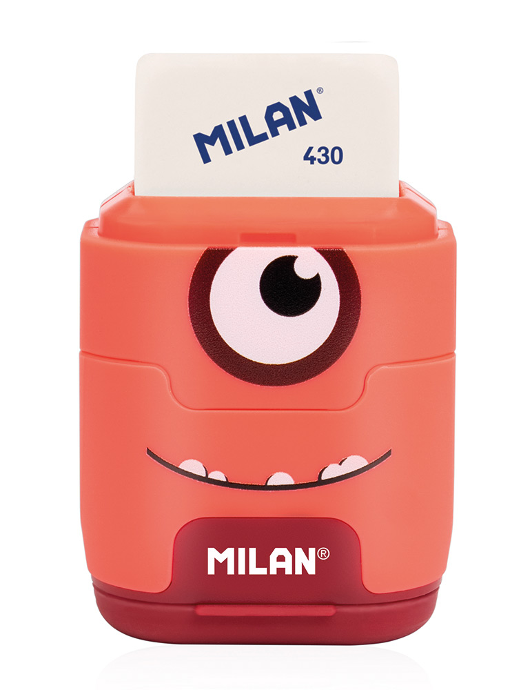 245821-EC Gumica+šiljilo dvostruko MILAN Compact Aliens sort display P16/128