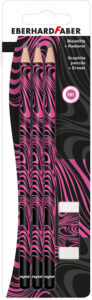 Set grafitna olovka x3 + gumica neon roza Eberhard Faber