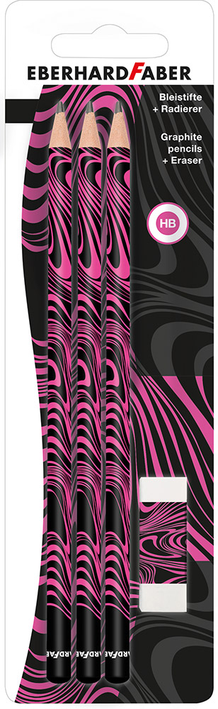 246291-EC Set ol.graf. x3HB + gumica neon roza EBERHARD FABER bls P10/200