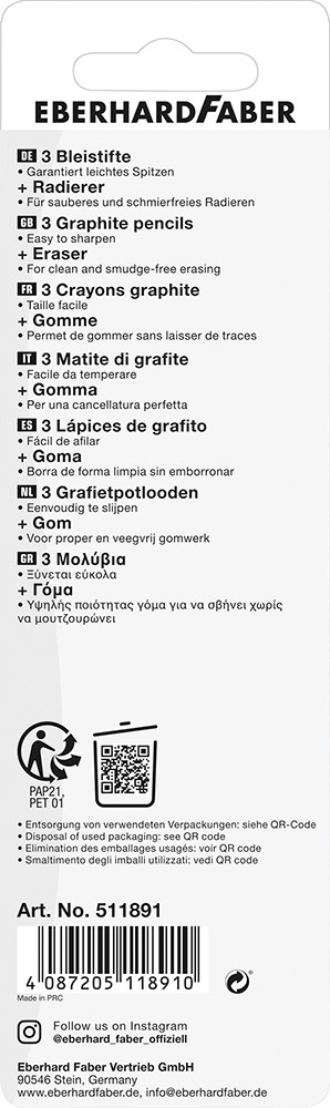 246291-EC Set ol.graf. x3HB + gumica neon roza EBERHARD FABER bls P10/200