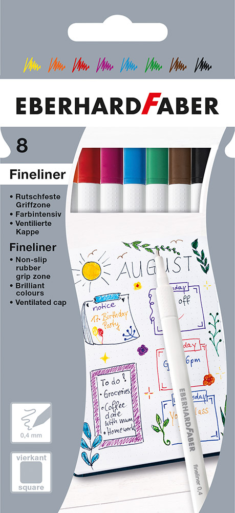 246296-EC Flomaster fineliner EBERHARD FABER GenTrend 0,4 set 8 boja P6/120