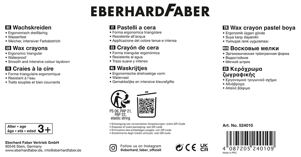 246301-EC Boje voštane 12/1 EBERHARD FABER Colori trokutaste P5/40