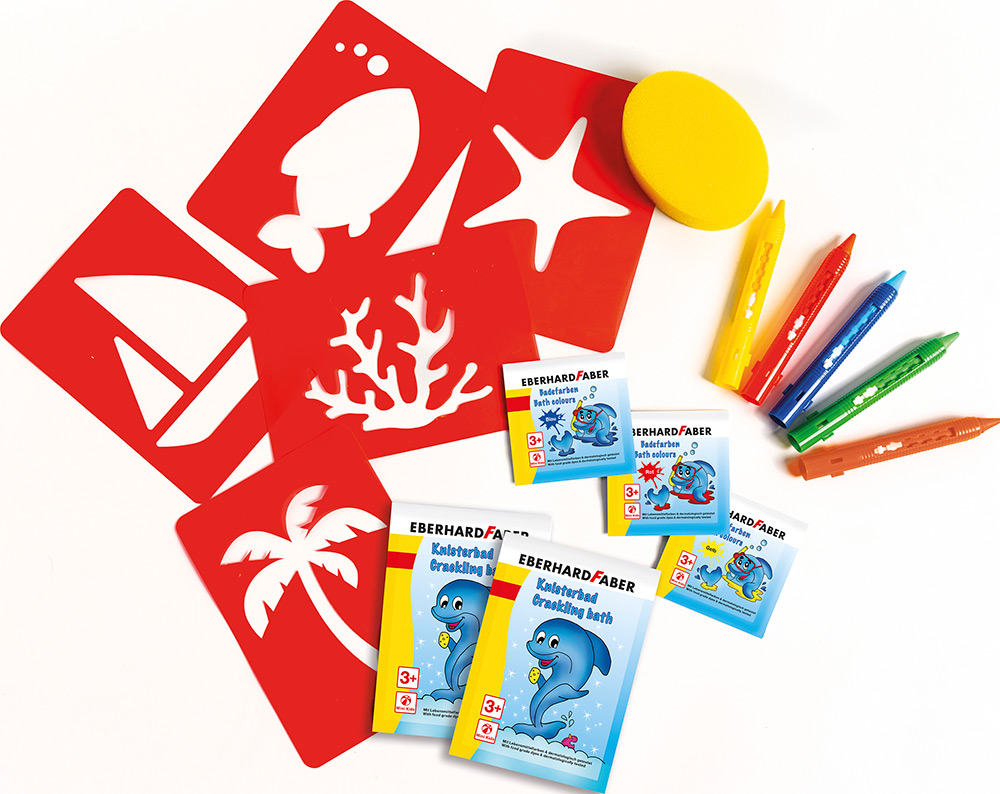 246302-EC Set za igranje EBERHARD FABER voštane boje sa šablonama i bojama za kupku P6/72