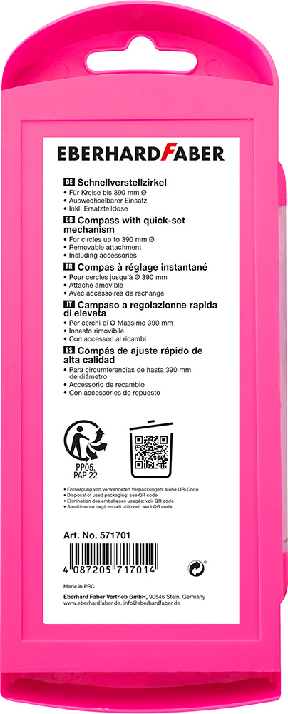 246309-EC Šestar EBERHARD FABER neon rozi + mine P3/60