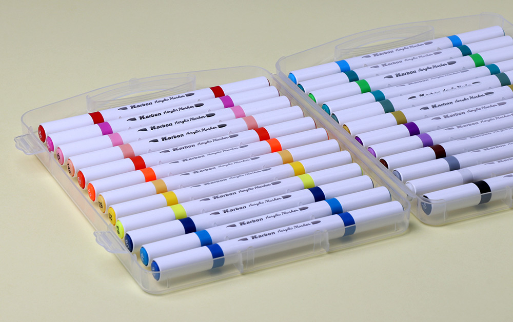 246323-EC Marker akrilni KARBON dvostruki vrh kist/okrugli 24/1 P12/48