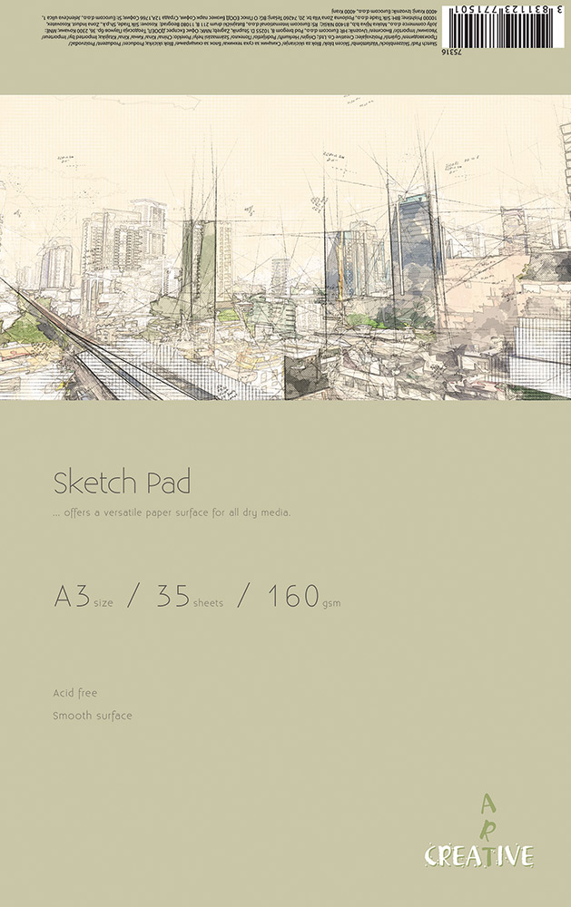 246327-EC Blok za skiciranje CREATIVE A3 160gr. 35L 75316 P15