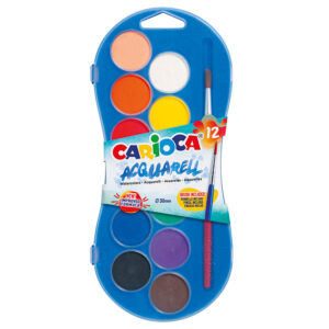246486-EC Boje vodene fi30 12/1 s kistom pvc CARIOCA ACQUARELL 42404 bls P48