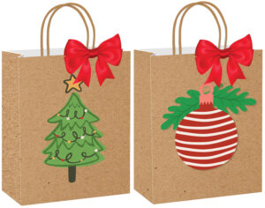 Vrećica L natron ekskluziv božićna sa mašnom 33x26x12cm 77682 P12/120