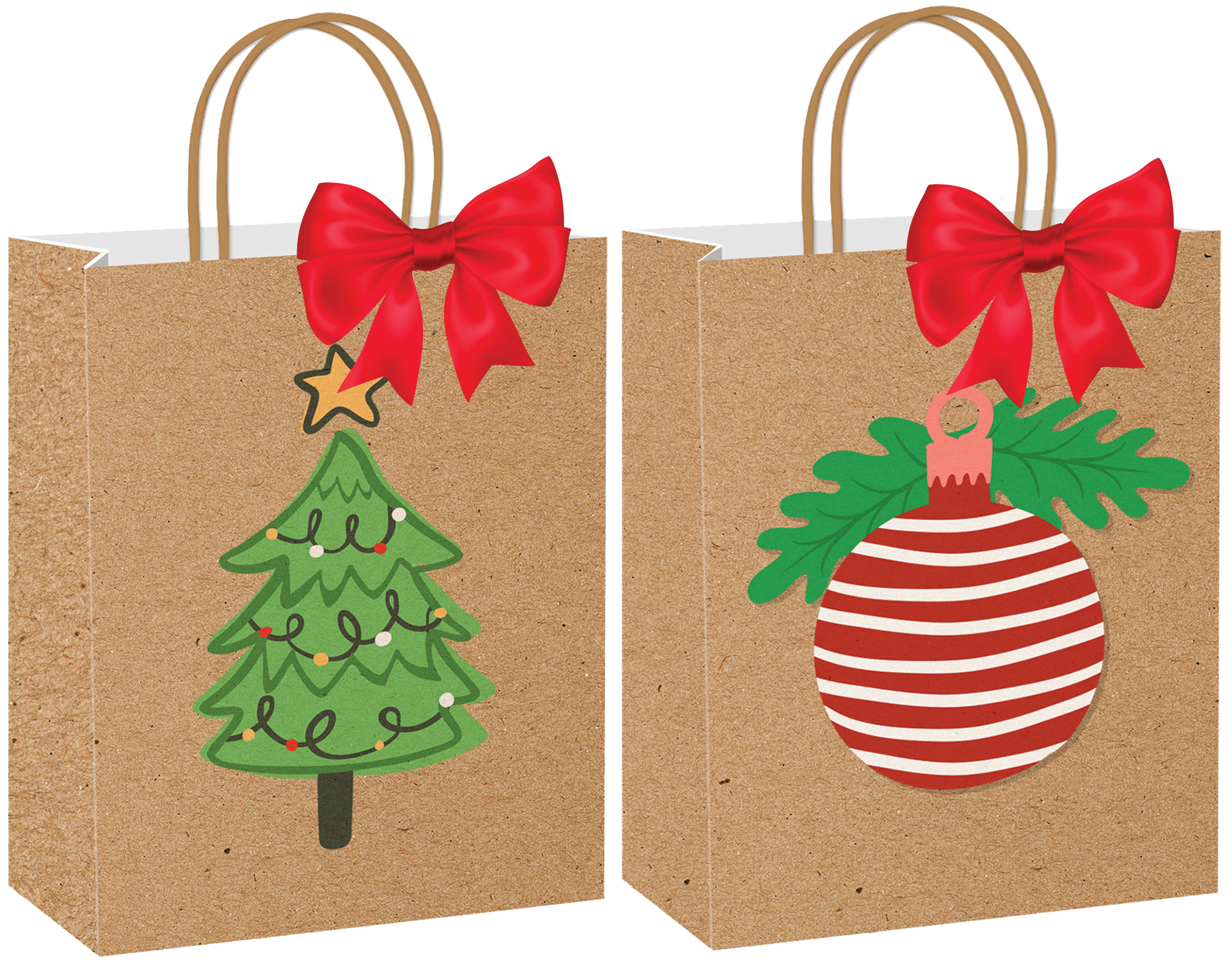 246676-EC Vrećica L natron ekskluziv božićna sa mašnom 33x26x12cm 77682 P12/144