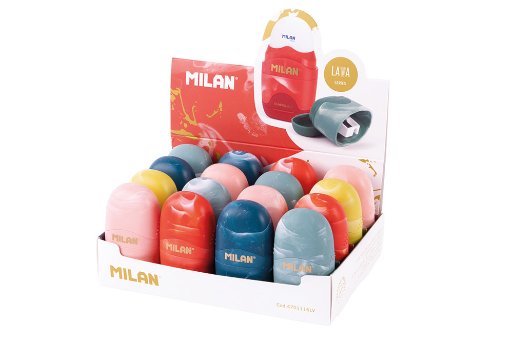 246890-EC Gumica+šiljilo MILAN Capsule LAVA plastično s kućištem P16/320
