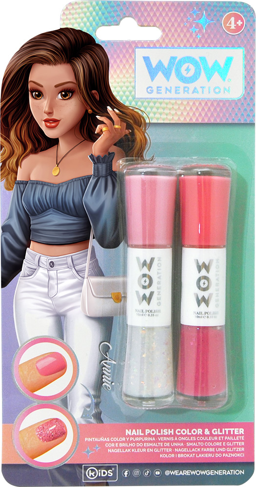 246943-EC Lak za nokte WOW Generation u boji i sa šljokicama 2kom, sort P12/24
