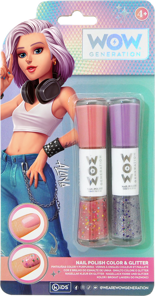 246943-EC Lak za nokte WOW Generation u boji i sa šljokicama 2kom, sort P12/24