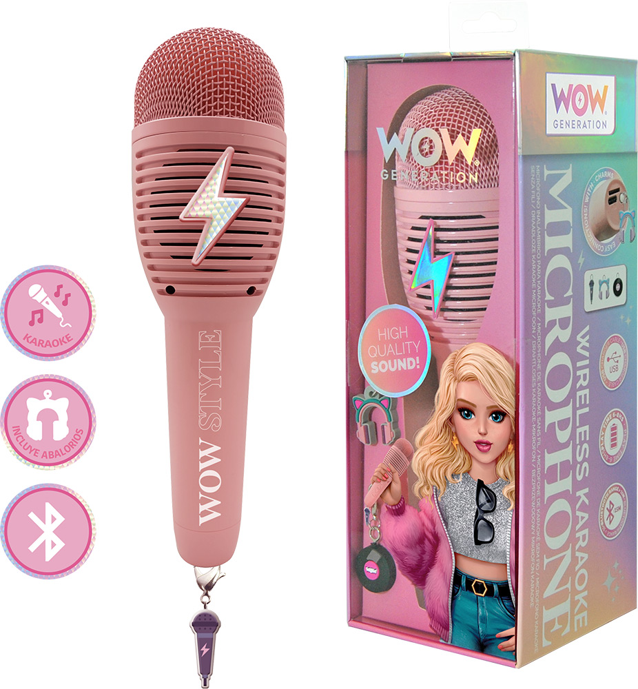 246953-EC Mikrofon karaoke WOW Generation bežični sa snimačem zvuka P24