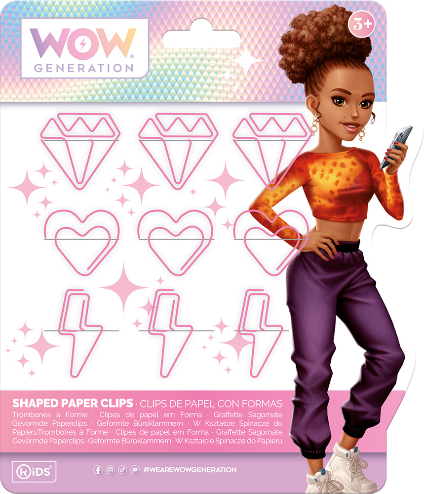 246966-EC Spajalice za papir WOW Generation 9kom različitih oblika, sort P24/48