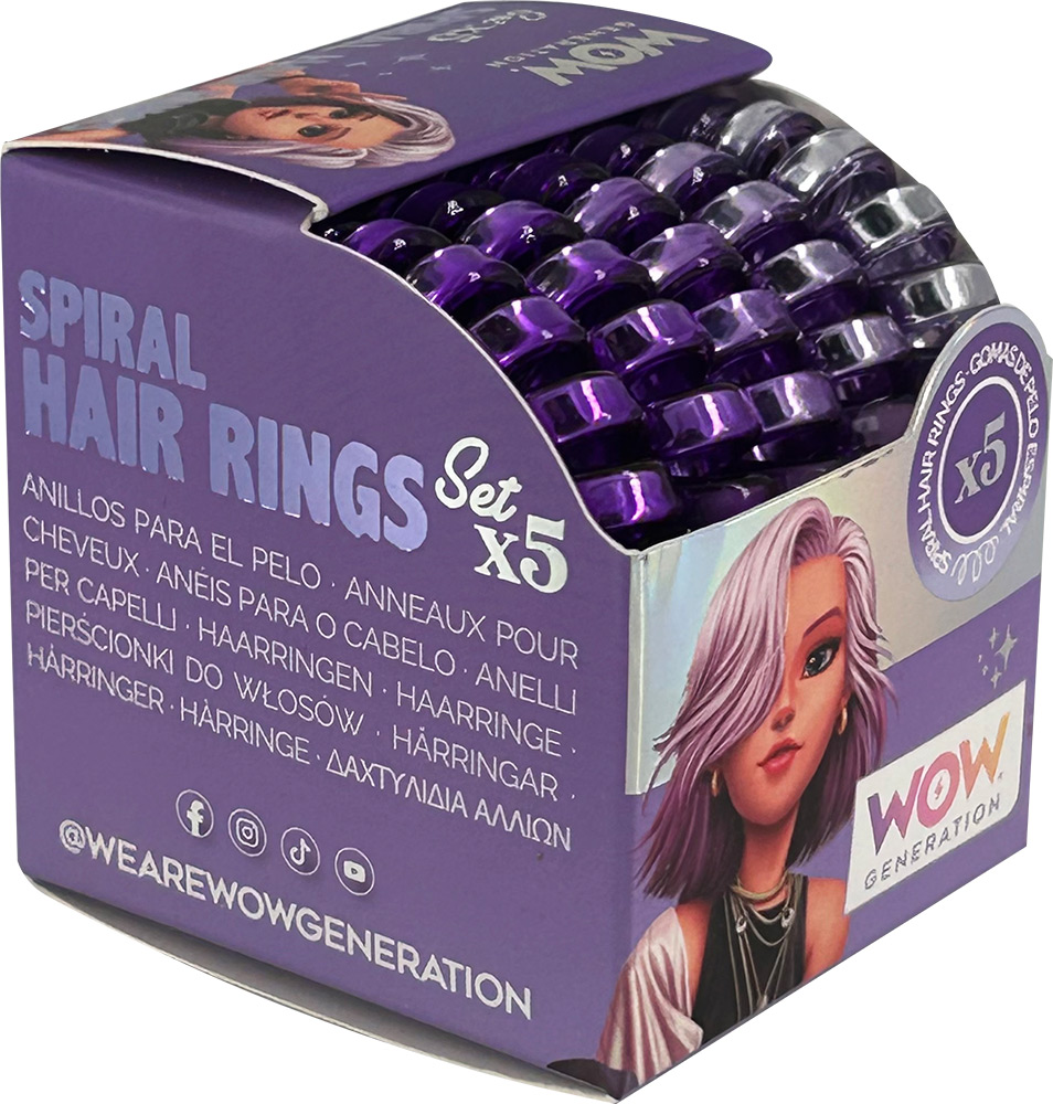 246996-EC Gumice za kosu spiralne WOW Generation set 5kom, sort P12/72